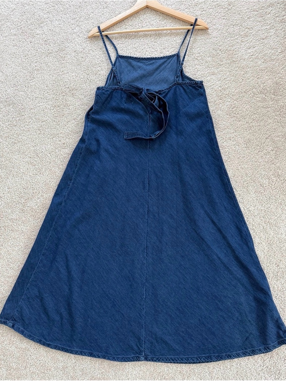 GAP Women's Jean Navy 100% Cotton Slip Dress with Spaghetti Straps M - Picture 7 of 11